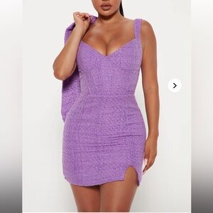Fashion Nova Purple Mini Dress and jacket